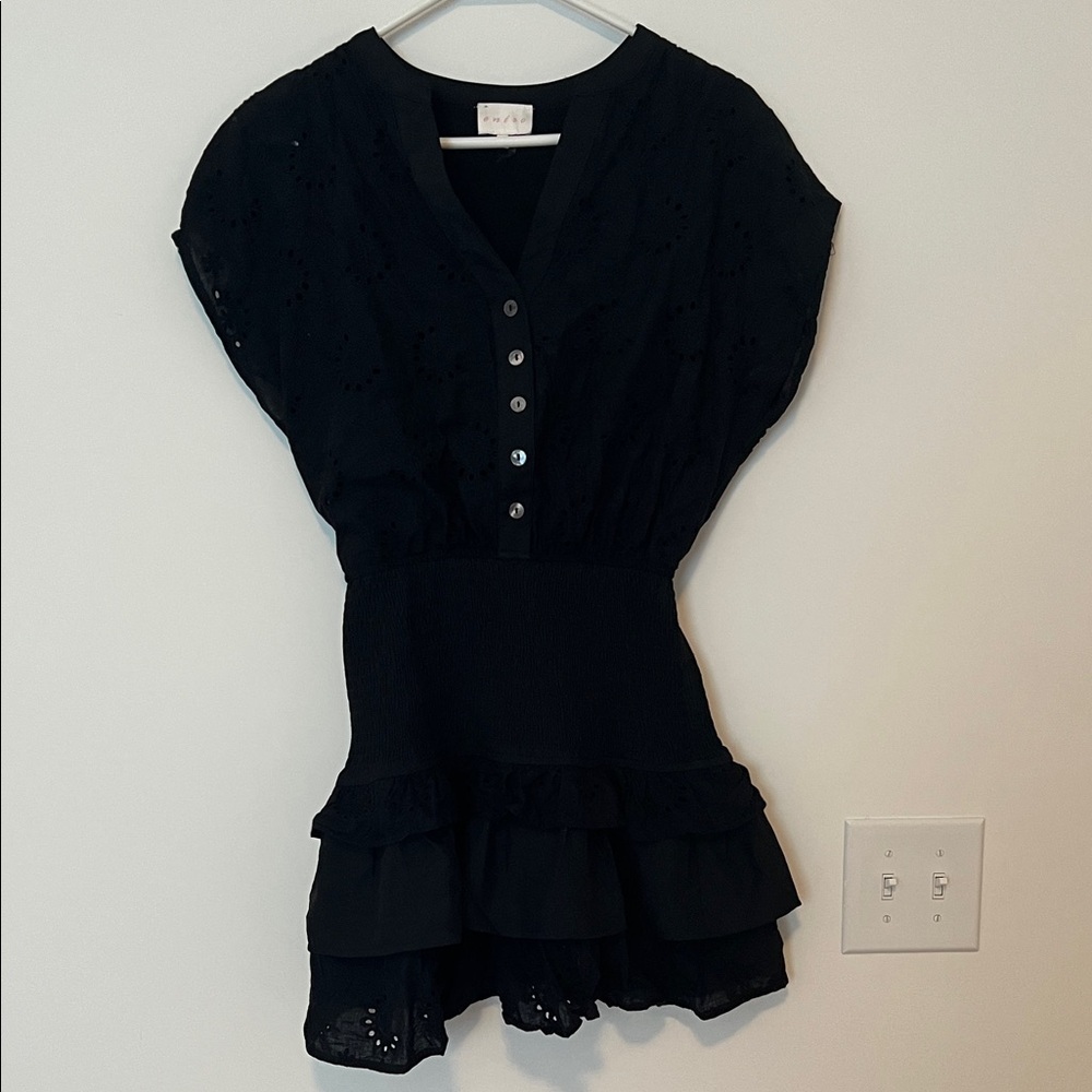 Entro Black Dress with Ruffle Detail